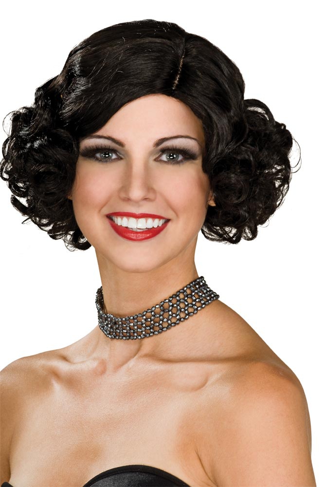 flapper hair. Adult Black Hair Flapper Wig