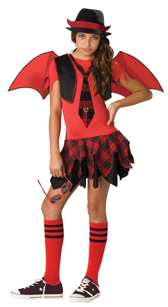 Tween Delinquent School Girl Devil Costume Mr. Costumes