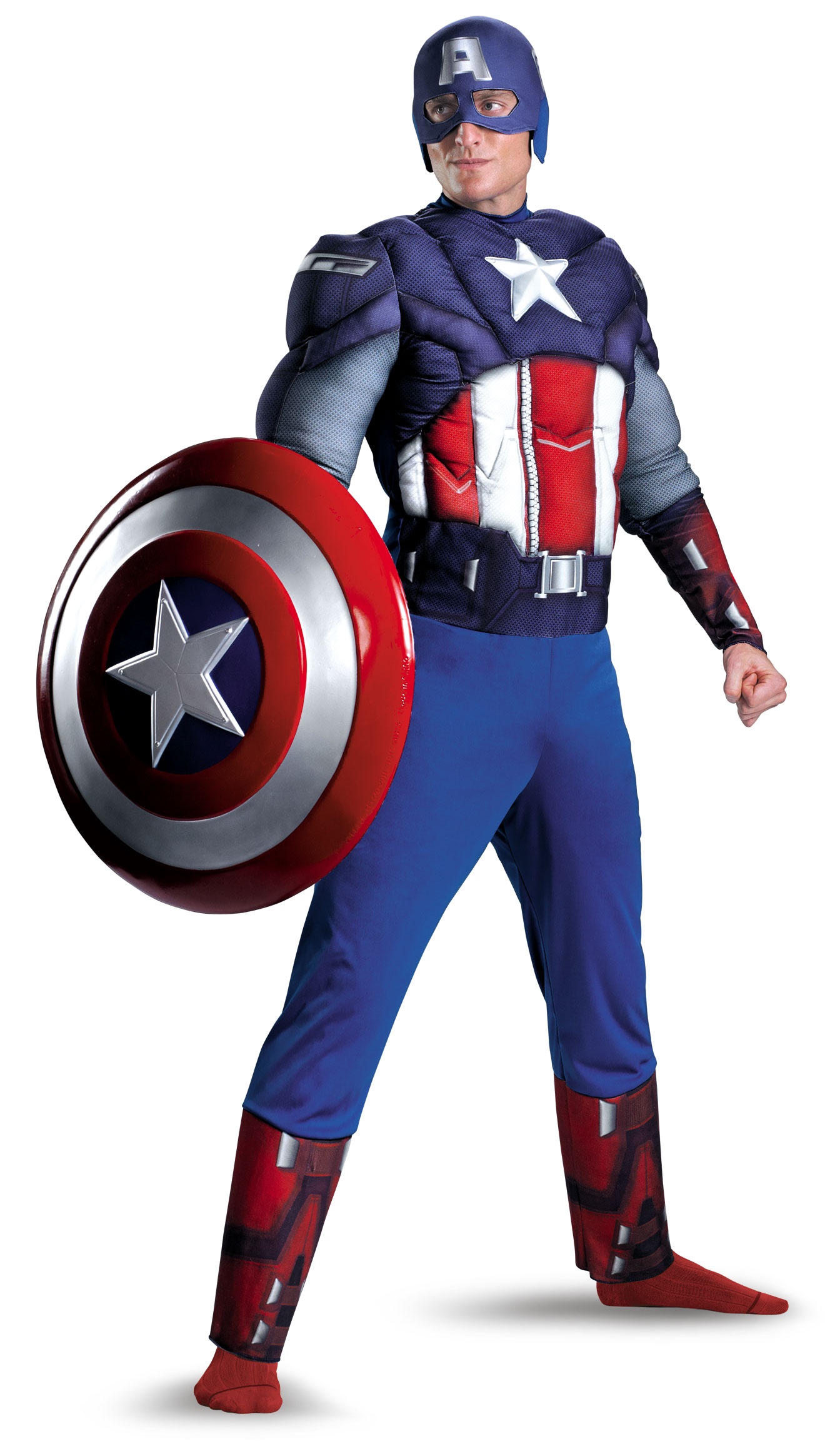 Mens Captain America Muscle Chest Avengers Adult Costume Mr. Costumes