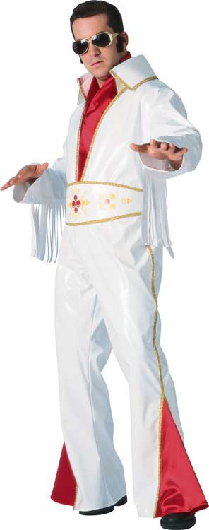 Elvis Costumes , Classic Elvis costume look with shiny white vinyl.